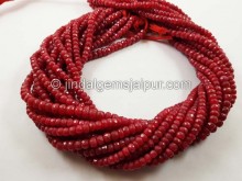 Ruby Faceted Roundelle Beads